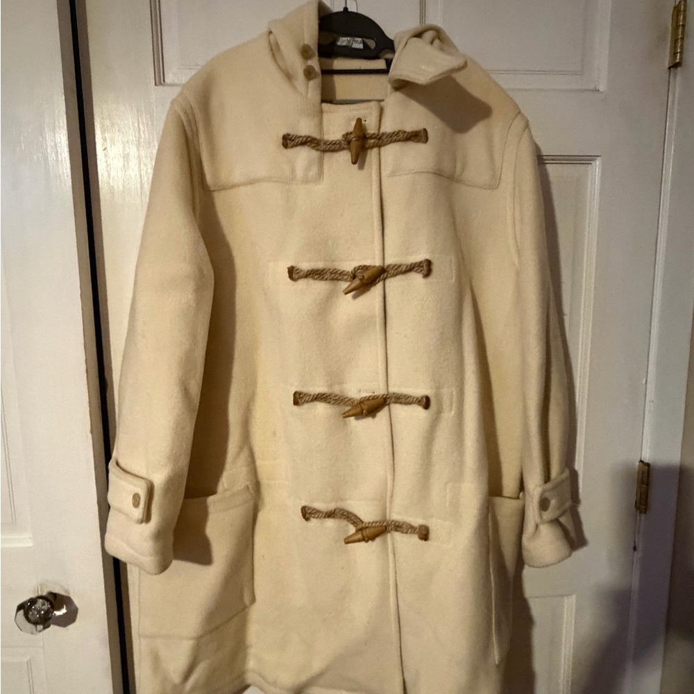 Vintage Elegant Cream Toggle  Coat